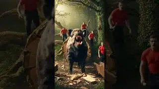 Wild Boar Explodes from a Tree Log 🐗💨 | Brutal Forest Scene #animals #funny #shorts