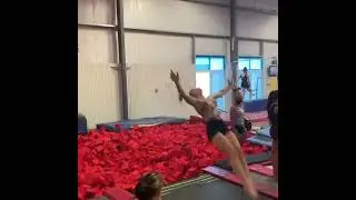Double back pikes into the pit #collegerecruitment #level9gymnast #vault