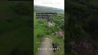 Ukrainian Drone Equipped With Grenade Launcher Hit Russian Position #warinukraine #drone