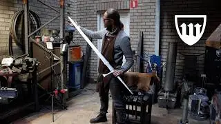 Forging a 175 cm great sword, part 3, forging the guard.