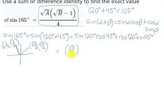 Exact value using sum formula for sine