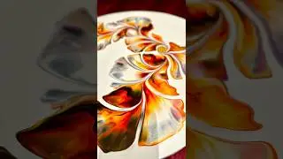 Vibrant dutch pour in round canvas 鮮艷顏色與圓畫布 #dutchpour #dutchpourtechnique #fluidart #abstractart