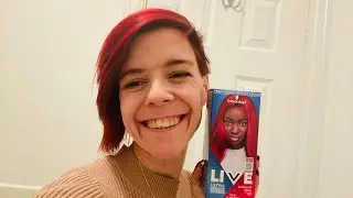 Doing pink red w/Schwarzkopf live Ultra Bright, raspberry rebel semi permanent hair dye. Money piece