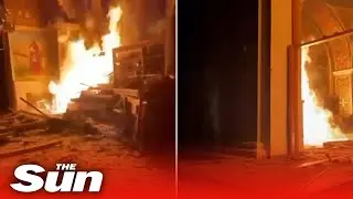 Fire raging inside damaged Odesa cathedral hit by Russian strike