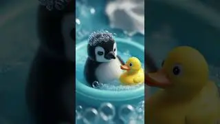 Fluffy Penguin on the Bathroom #penguin #cuteanimal #funny