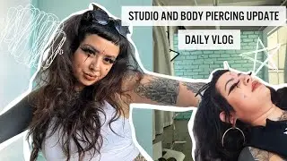LA vlog ~ painting my art studio, retiring my forehead piercing