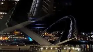 Newcastle Gateshead Millennium Bridge and Party on the boat