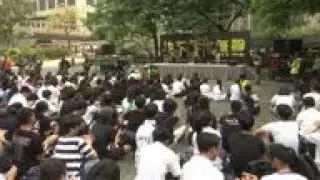 Student Strike at Charter Garden Central in Hong Kong
