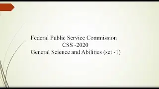 CSS Science and General ability solved paper 2020 set 1