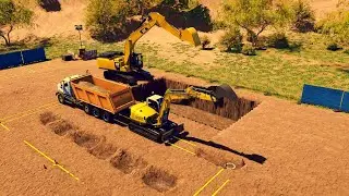 Holiday House Construction #2 Foundation Excavation #2 (Timelapse) Construction Simulator 2022 USA