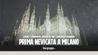 Milano sotto la neve: i primi fiocchi imbiancano strade e monumenti, ma nessuna allerta meteo