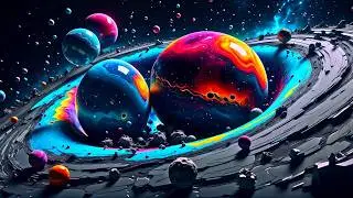 Dark Liquid Universe 🌌 - Background 4K Ultra HD Abstract Art Screensaver | No Sound, Copyright Free