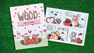Intro to Falling Hearts Stencils + 2 cards from start to finish