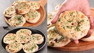 CHEESE CHILLI GARLIC  MINI KULCHAS | GARLIC MINI KULCHA | EGGLESS & WITHOUT OVEN
