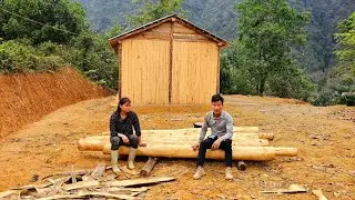 Kitchen Project: Cutting Trees For Kitchen - Making A Feeder For Pigs From Wood.