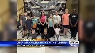 WTVA meteorologist Chelsea Simmons visited students at Amory Middle School