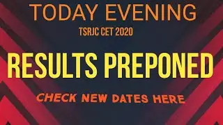 TSRJC CET RESULTS DATE 2020