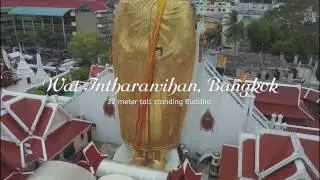 Wat Intharawihan - Standing Buddha, Bangkok Thailand - DJI Mavic Pro