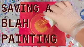 GOLD & MAGENTA PINK TREE RING POUR - Acrylic Pour Painting - Saving A Blah Paint Pour
