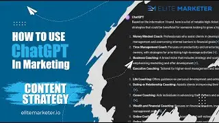 How To Use ChatGPT in Marketing - Content Strategy