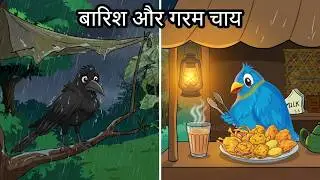 बारिश में चतुर कौआ। Kalu Kauwa | Jungle me Barish ki kahani | Hindi Cartoon | Chidiya aur kauwa