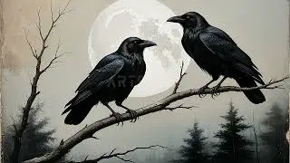 Raven Crow Art Screensaver 🖤 Dark Moody Gothic Halloween Decor for Samsung Frame TV & Wall Art