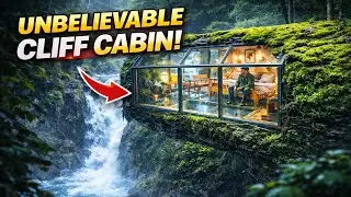Man Builds a Secret Futuristic Home Inside a Giant Tree | Rainy Forest ASMR