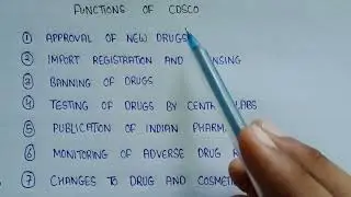 Responsibilities of central drug standard control organization | functions of cdsco | CDSCO