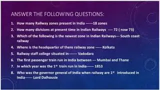 DFCCIL important questions of History of DFCCIL & Railway