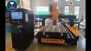 Blue Elephant 1325 ATC CNC router with C axis and aggregate head test video for Canadian customer