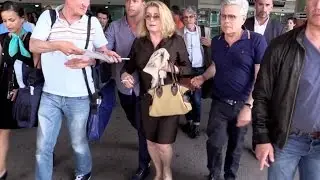 EXCLUSIVE:  Catherine Deneuve eager to get a smoke at Nice airport for the Cannes festival