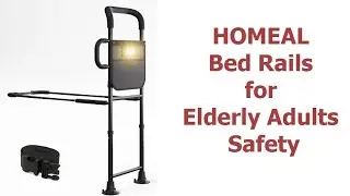 HOMEAL Reinforced Bed Rails for Elderly Adults with Ergonomic Grab Bar Bed Handrails