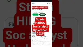 Strada Global Hiring SOC Analysts #Cybersecurity Job in Hyderabad #SOC Analyst Role 2025