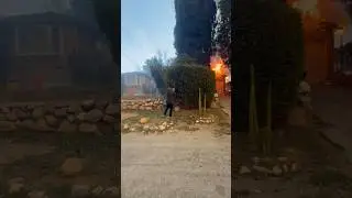 Man Desperately Trying To Save His Home In Pasadena Fire