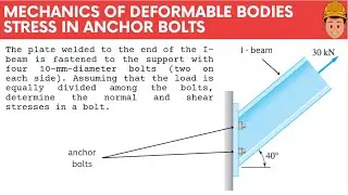 The plate welded to the end of the I-beam is fastened to the support with four 10-mm-diameter bolts