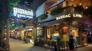 Bassac lane, Phnom Penh, Cambodia walking 4K (2023) #phnompenh #party #nightlife #cambodia