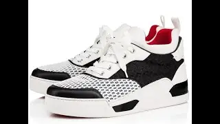 Christian Louboutin Men's White Aurelien Trainers sneakers red bottoms Preowned