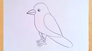 how to draw crow drawing easy step by step@Artloveart