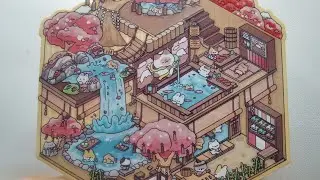 【ASMR】Diy funny landscape stickers -Sakura hot Springs |diy