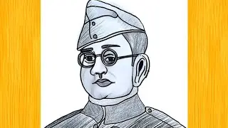 Netaji Subhas Chandra Bose Pencil Drawing 🇮🇳 | Realistic Sketch Step by Step