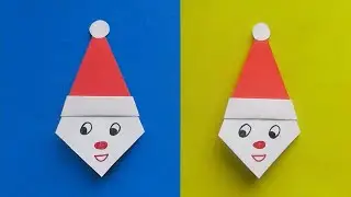 Оригами голова Дед Мороза // Origami head of Santa Claus