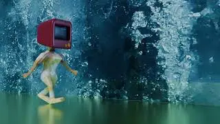 Blender 4.5.0 - 015 - TV Head Humanoid Character Walking Loop | 4K HD Animation