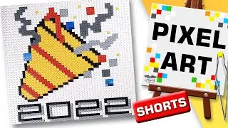Happy New Year Party 🎉 | Pixel Art LEGO Brick Mosaic | Hello 2022! #shorts