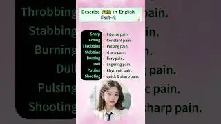 Describe Pain in English Part 1#english#englishgrammar#englishlearning#englishlanguage#kpop
