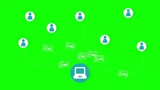 Data peoples around the would icon green screen | animated icon green screen