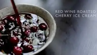 Red Wine Roasted Cherry Ice Cream With Toasted Walnuts & Dark Chocolate