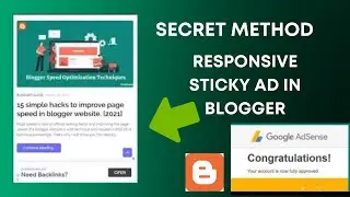 How to Add Responsive Bottom Sticky Ads in Blogger | Updated [2022] | Increase Adsence Earning