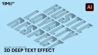 3D Deep Text Effect in Adobe Illustrator | Illustrator Tutorial