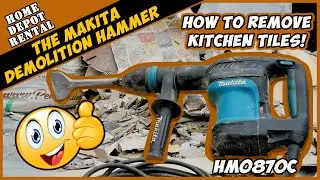 How to use the Makita Demolition Hammer to remove kitchen backsplash tiles [Home Depot Rental]