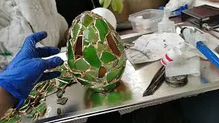 Big egg jewelry box, sea stained glass + a bit of making